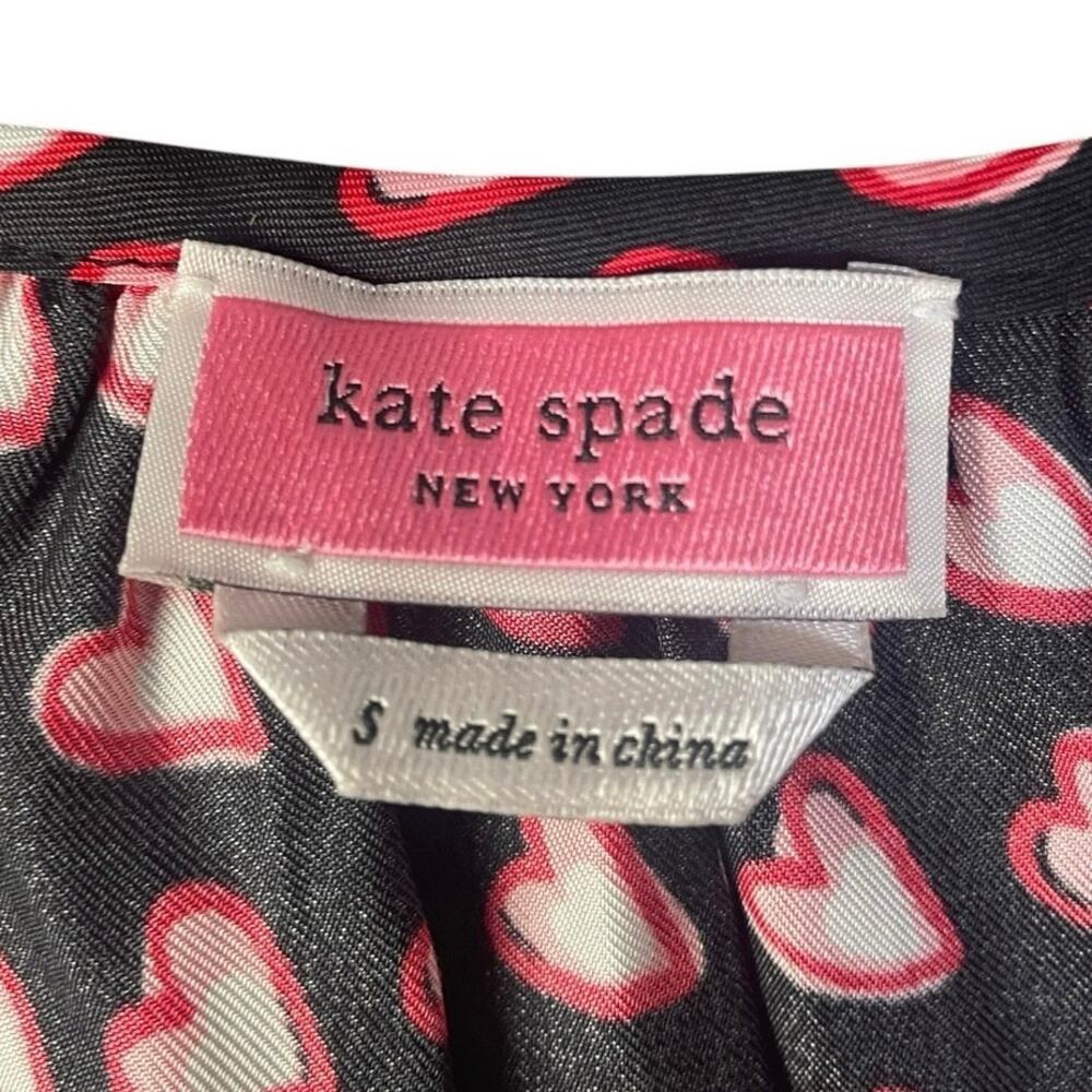 Kate Spade New York Women’s Small Fancy Hearts Long Sleeve Riviera Blouse - Picture 4 of 5